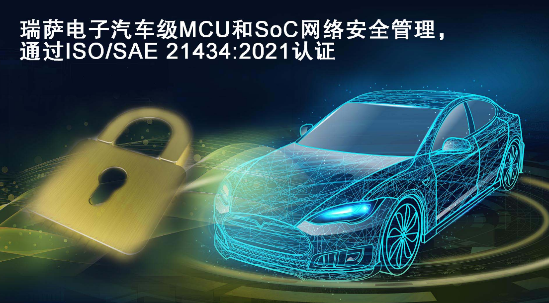 瑞萨电子汽车级MCU和SoC网络安全管理 通过ISO/SAE 21434:2021认证